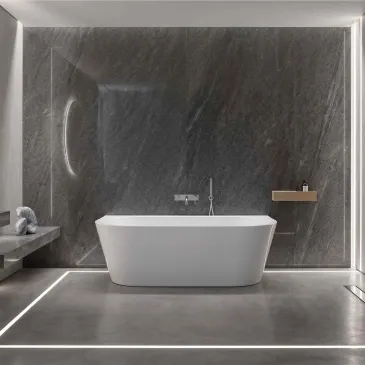 Vasca centro parete free standing Bianco lucido