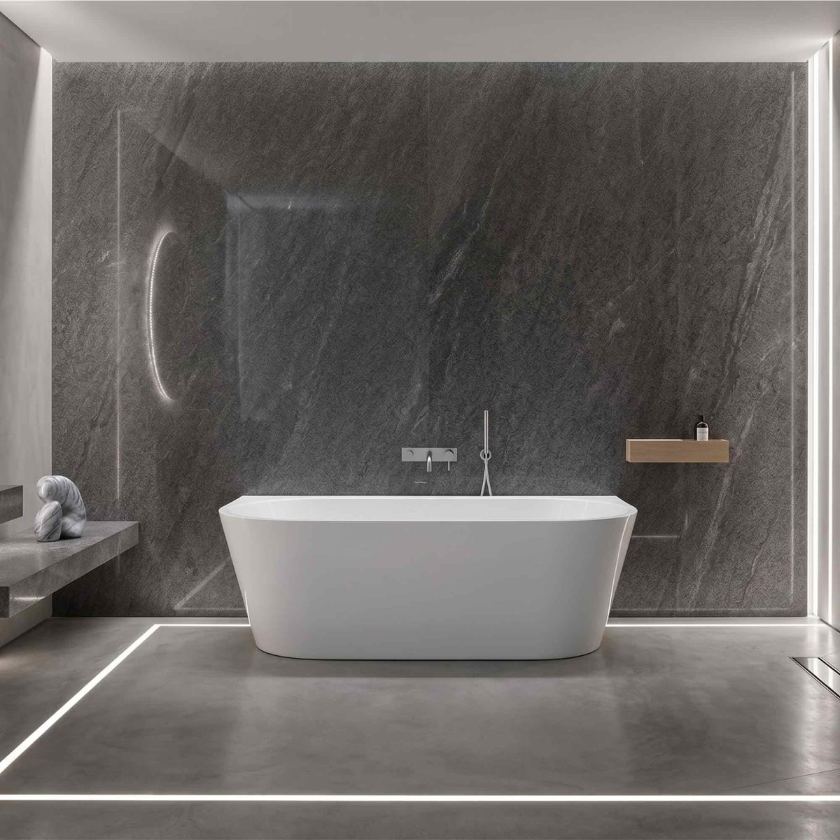 Baignoire autoportante murale RIVER 160 cm