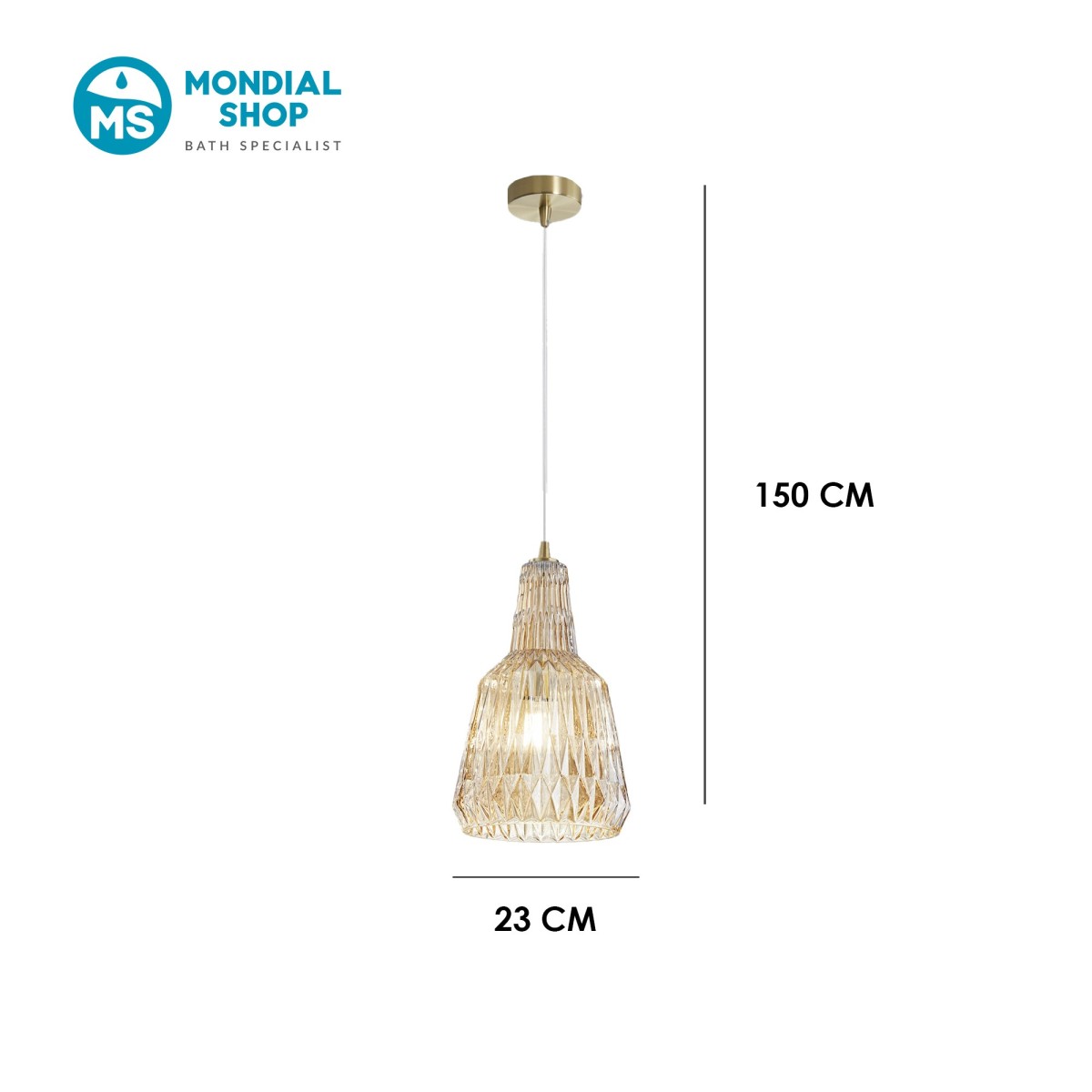 Sospensione Vetro Sfaccettato 1xE27 | Mondialshop