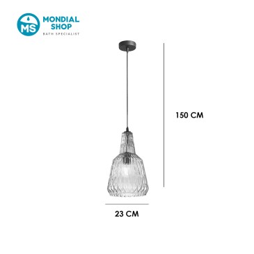Sospensione Vetro Sfaccettato 1xE27 | Mondialshop
