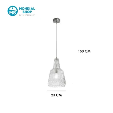 Sospensione Vetro Sfaccettato 1xE27 | Mondialshop