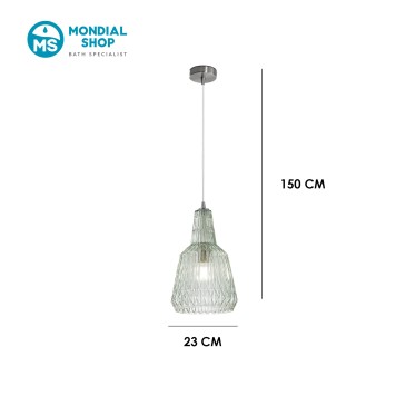 Suspension en verre facetté, 1 x E27 | Mondialshop