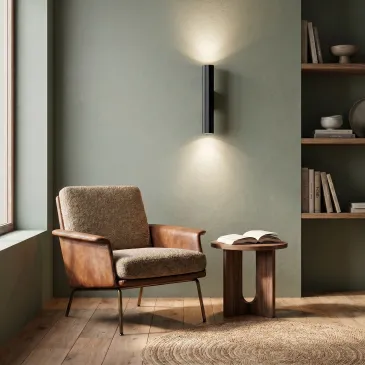 Schlanke, doppelstrahlige Stahlwandleuchte mit 2xGU10-Fassungen | Mondialshop
