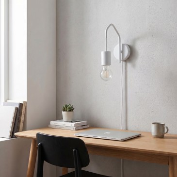 Moderne industrielle Wandleuchte, E27, Schwarz oder Weiß | Mondialshop