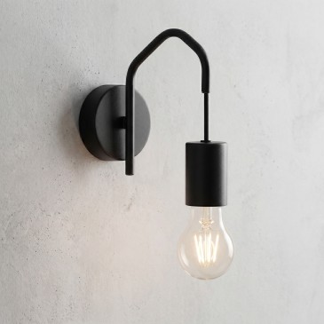 Applique murale industrielle moderne, culot E27, noir ou blanc | Mondialshop