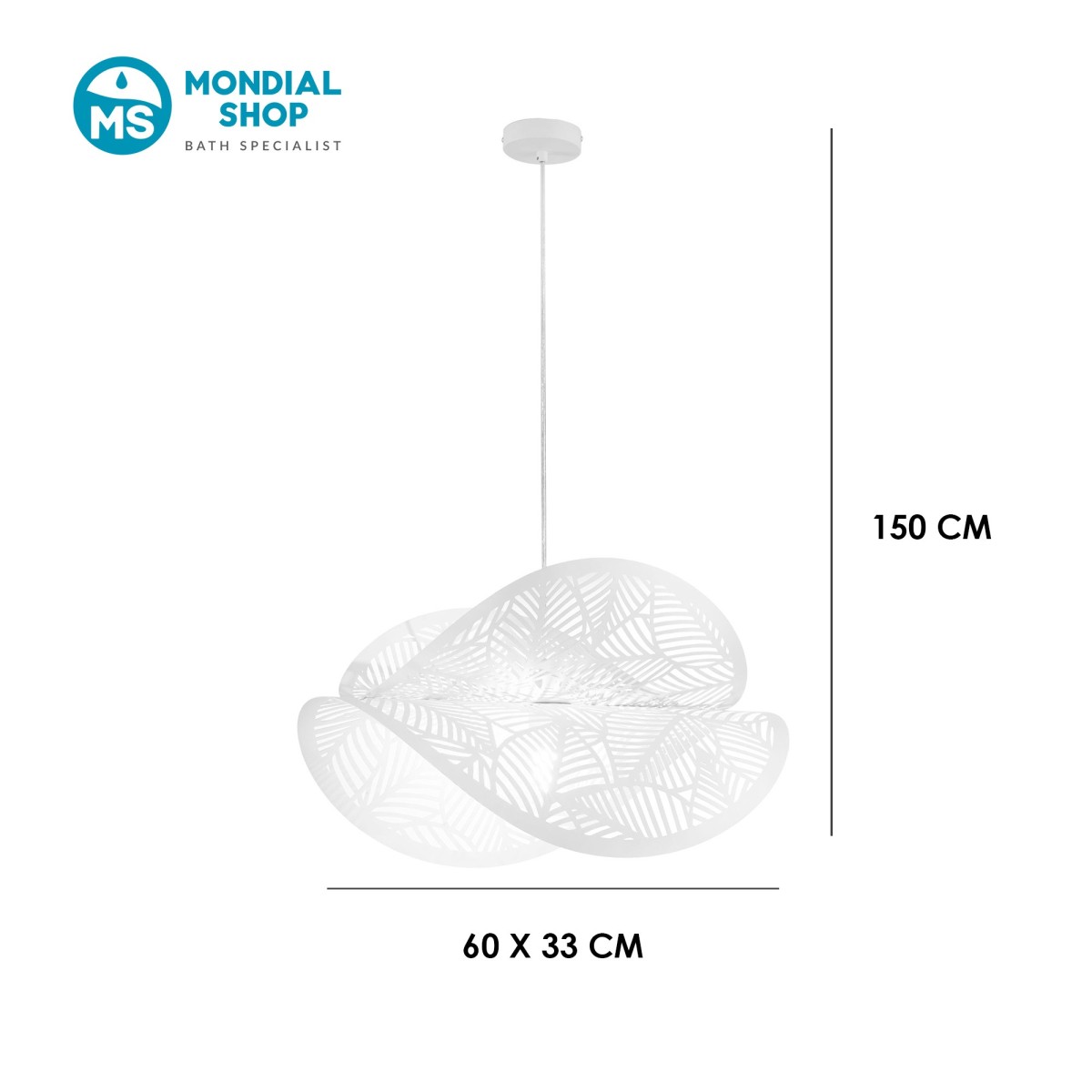Sospensione Design Foglia Bianca 1xE27 | Mondialshop