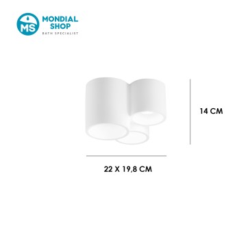 Plafonnier en plâtre à peindre 3xGU10 | Mondialshop