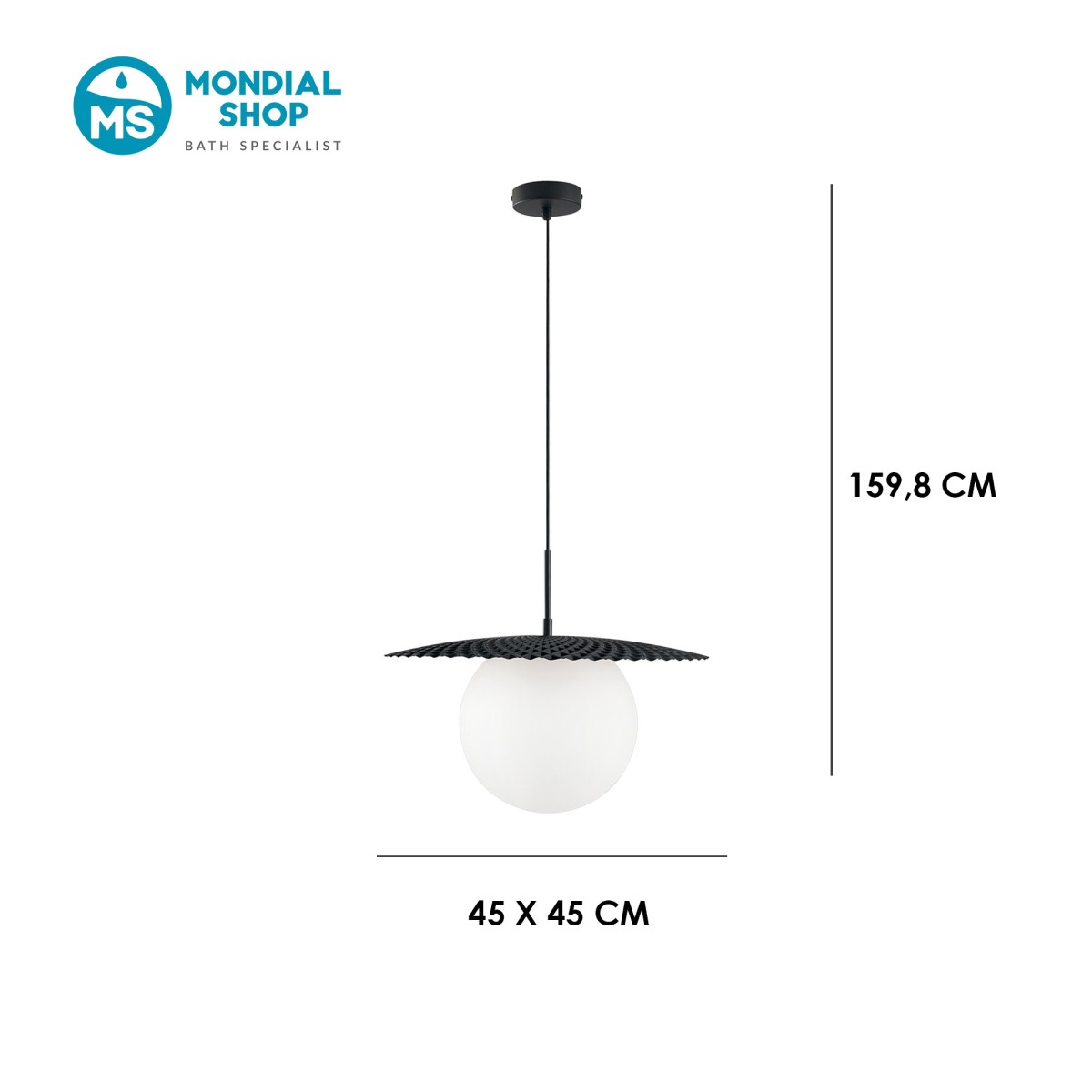 Moderne E27-Pendelleuchte in Schwarz oder Gold | Mondialshop