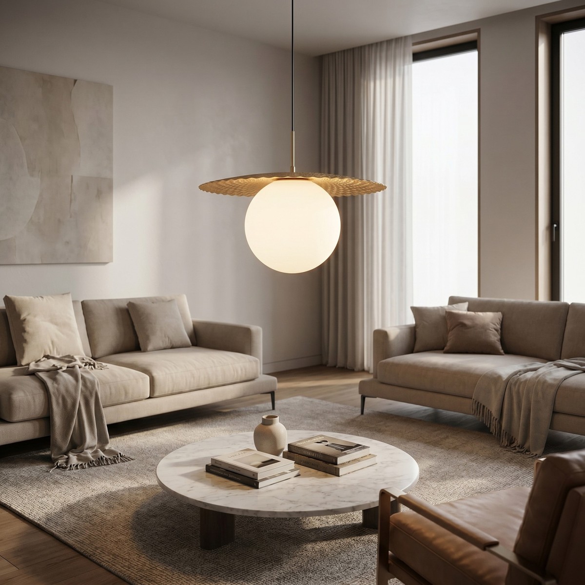 Moderne E27-Pendelleuchte in Schwarz oder Gold | Mondialshop