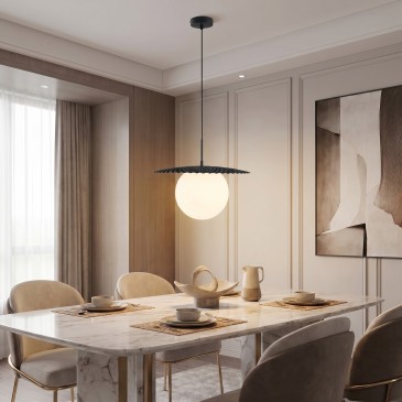 Moderne E27-Pendelleuchte in Schwarz oder Gold | Mondialshop