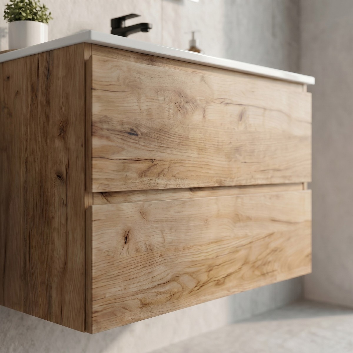 Mobile bagno sospeso completo specchio lampada 60 80 100