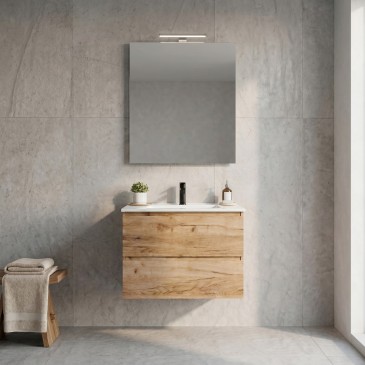 Mobile bagno sospeso rovere alba 60 80 100 con specchio CAIRO