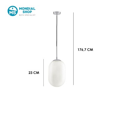 Suspension ovale en verre au design moderne | Mondialshop