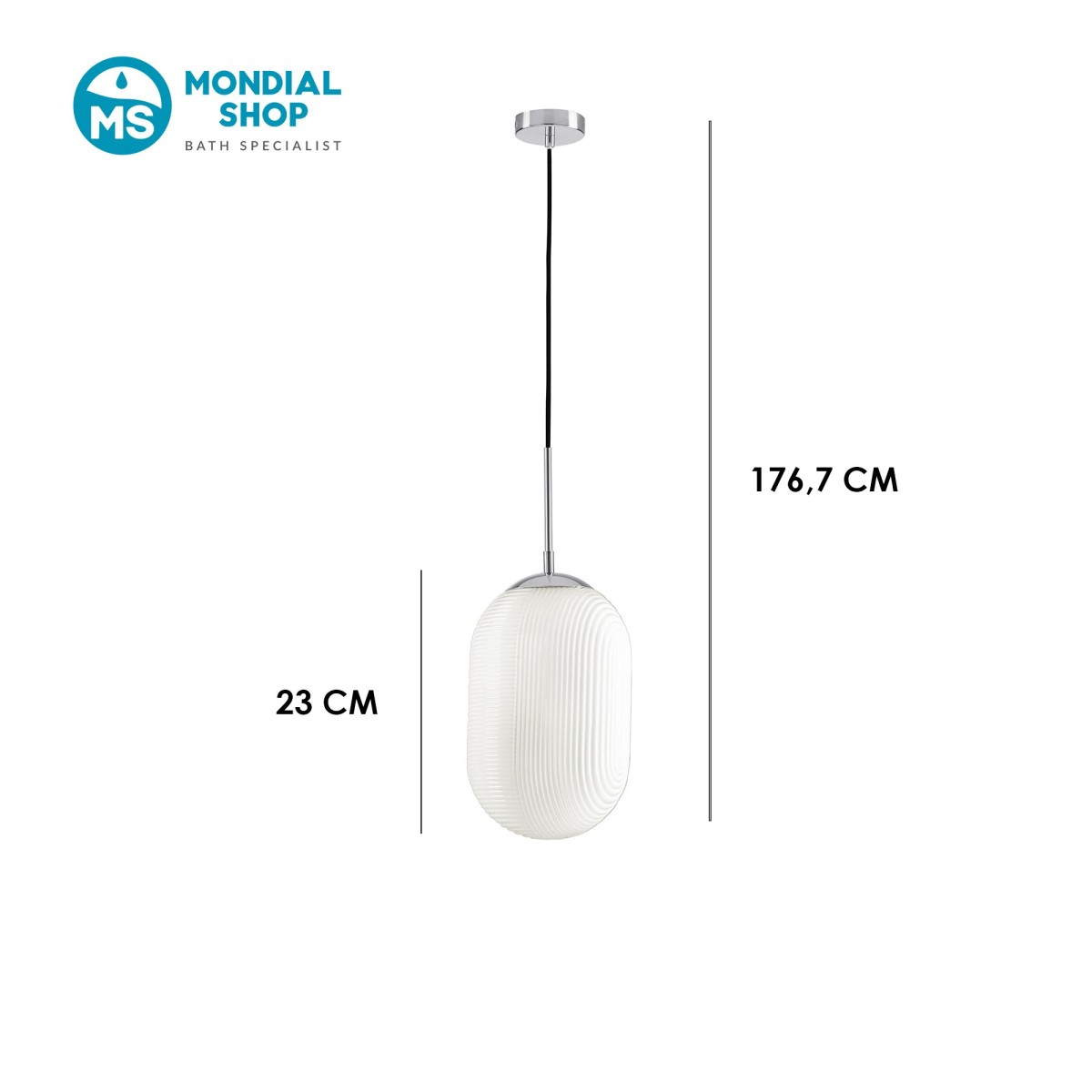 Suspension ovale en verre au design moderne | Mondialshop