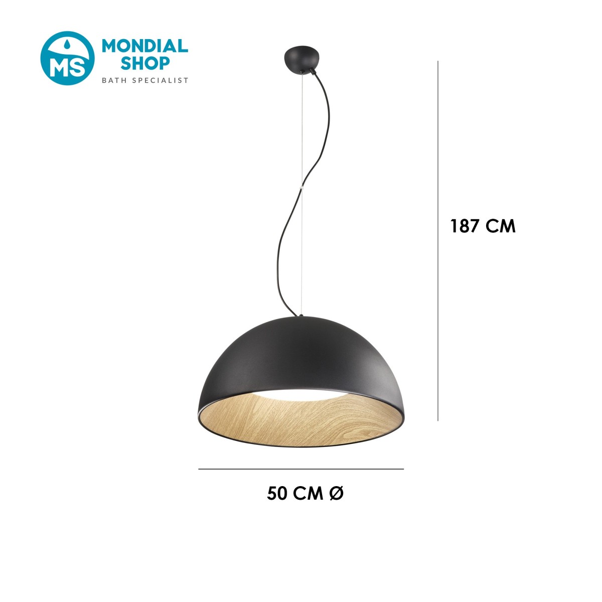 Runde LED-Pendelleuchte in Gold oder Schwarz | Mondialshop