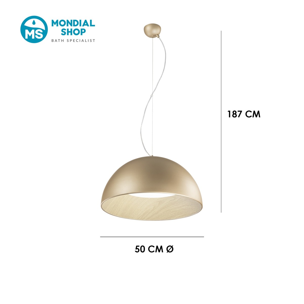 Runde LED-Pendelleuchte in Gold oder Schwarz | Mondialshop