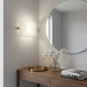 Rechteckige weiße Wandleuchte 2xE27 | Mondialshop