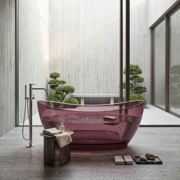 Vasca free standing traslucida bordeaux 170x78 SINFONIA