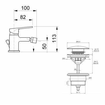 Rubinetto Bidet cromato con...