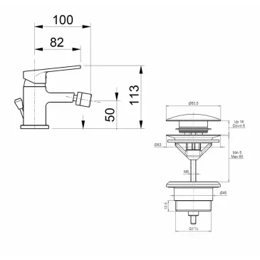Rubinetto Bidet cromato con...