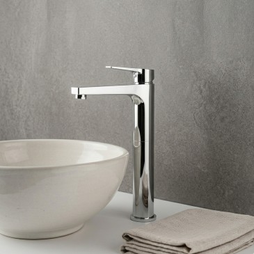 Hochauslauf-Armatur für Aufsatzwaschbecken, Chrom, SERIE MIO