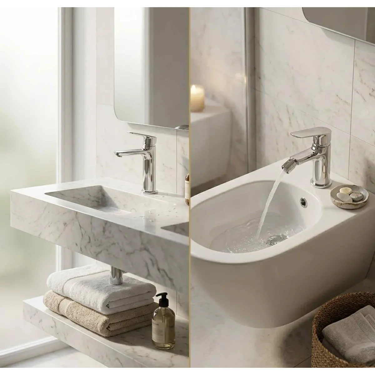 Miscelatori lavabo e bidet cromati Funky Crolla