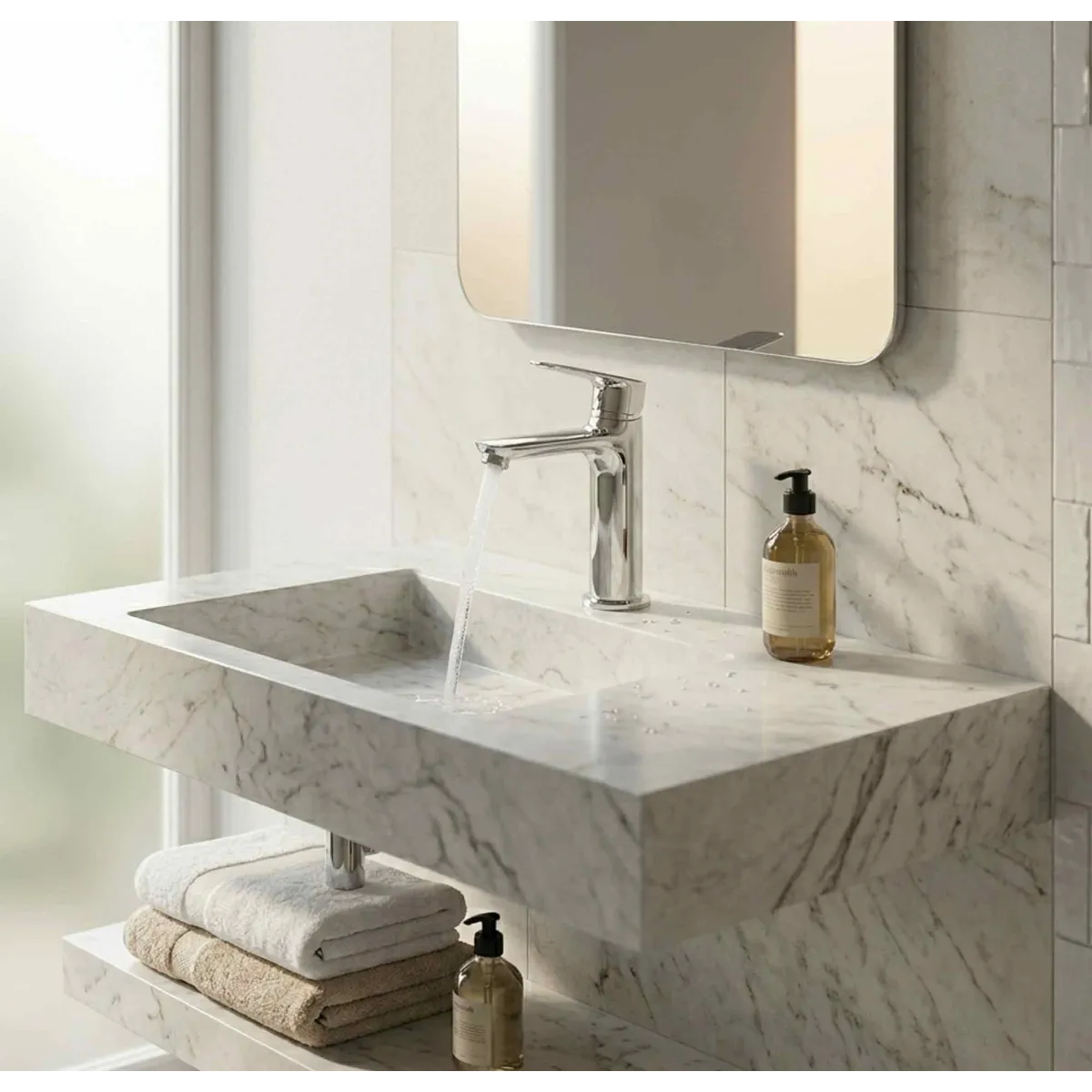 Robinets mitigeurs chromés Funky Crolla pour lavabo et bidet