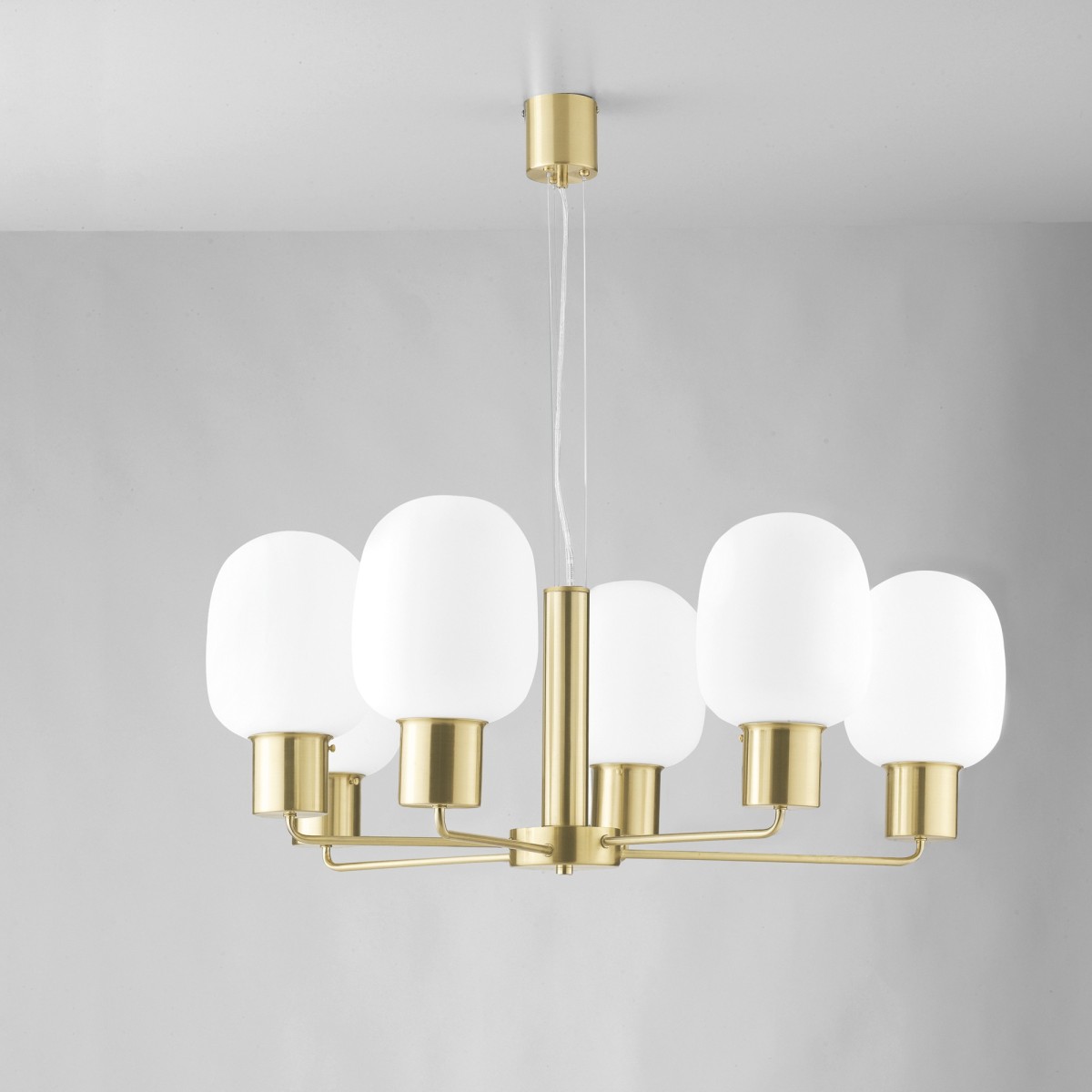 Grande suspension dorée ou chromée, 6 x E27 | Mondialshop