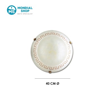 Plafoniera Classica Ambra Vetro 2xE27 | Mondialshop