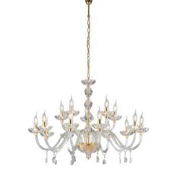 5-armiger Kristalllüster in Gold oder Chrom, E14 | Mondialshop