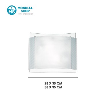 Plafonnier carré à rayures blanches E27 | Mondialshop