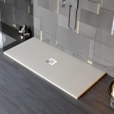 copie de Receveur de douche en résine minérale effet pierre avec trou central