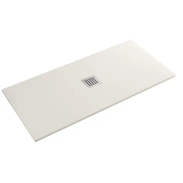 Kopie von CHIC Duschwanne aus Crema-Harzmarmor mit Mittelloch
