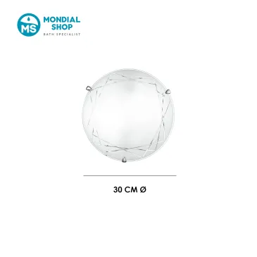 Runde Glas-Deckenleuchte mit geometrischem Dekor | Mondialshop
