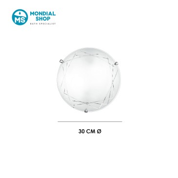 Runde Glas-Deckenleuchte mit geometrischem Dekor | Mondialshop