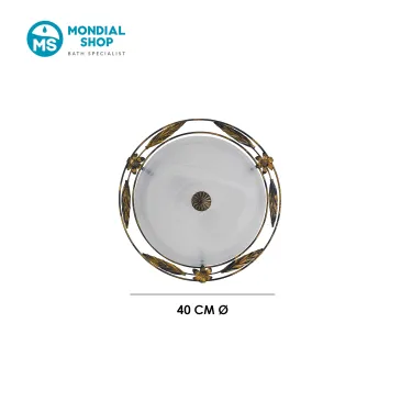 Klassische Deckenleuchte aus antikisiertem Metall und Glas | Mondialshop