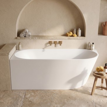 Baignoire d'angle gauche blanche mate 160 x 75 cm RIVER