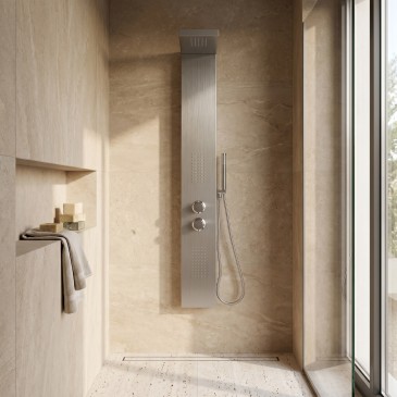 Colonna idromassaggio in acciaio spazzolato BELLAGIO
