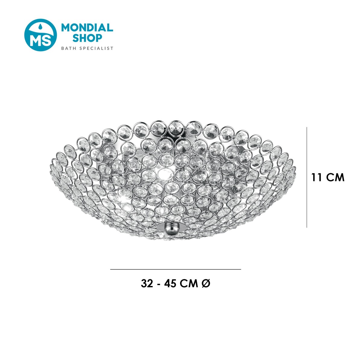 Plafonnier K9 Crystal et Chrome G9 | Mondialshop