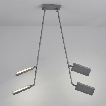 Plafonnier LED 2x17W avec spots orientables | Mondialshop