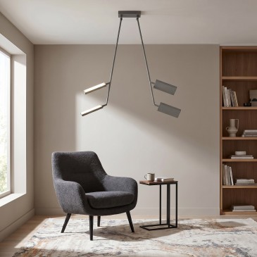 Plafonnier LED 2x17W avec spots orientables | Mondialshop