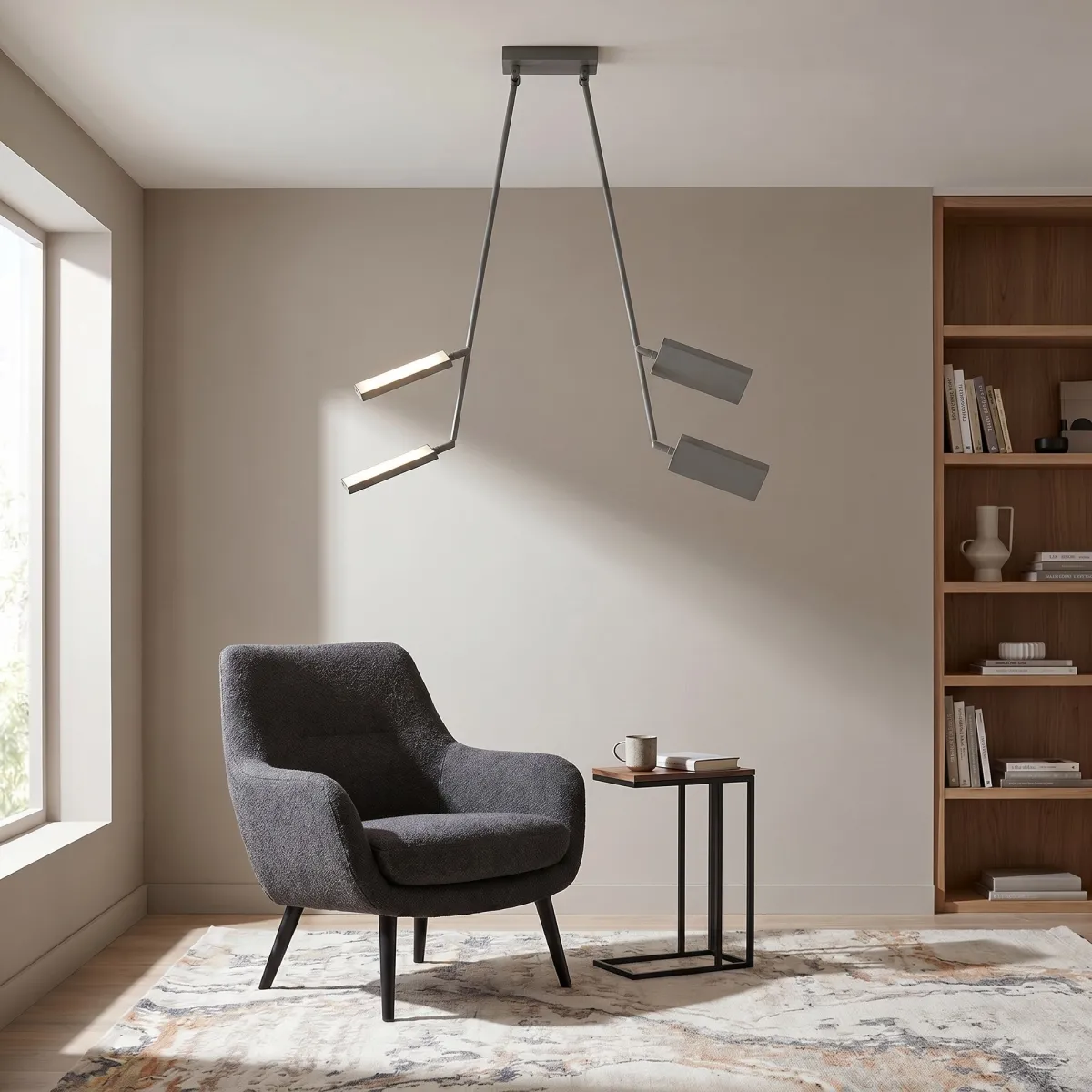 Plafonnier LED 2x17W avec spots orientables | Mondialshop