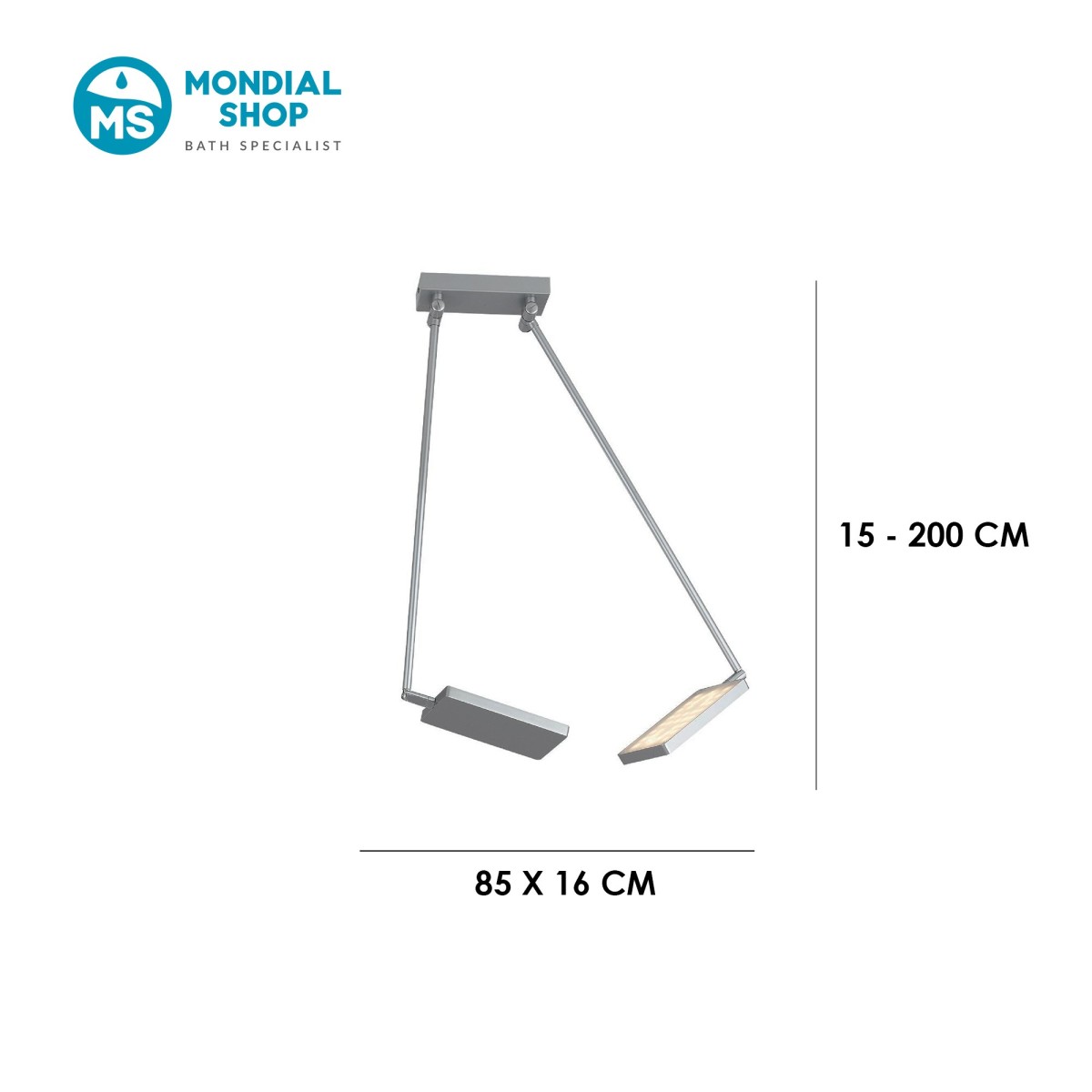 Plafonnier LED 2x17W avec spots orientables | Mondialshop