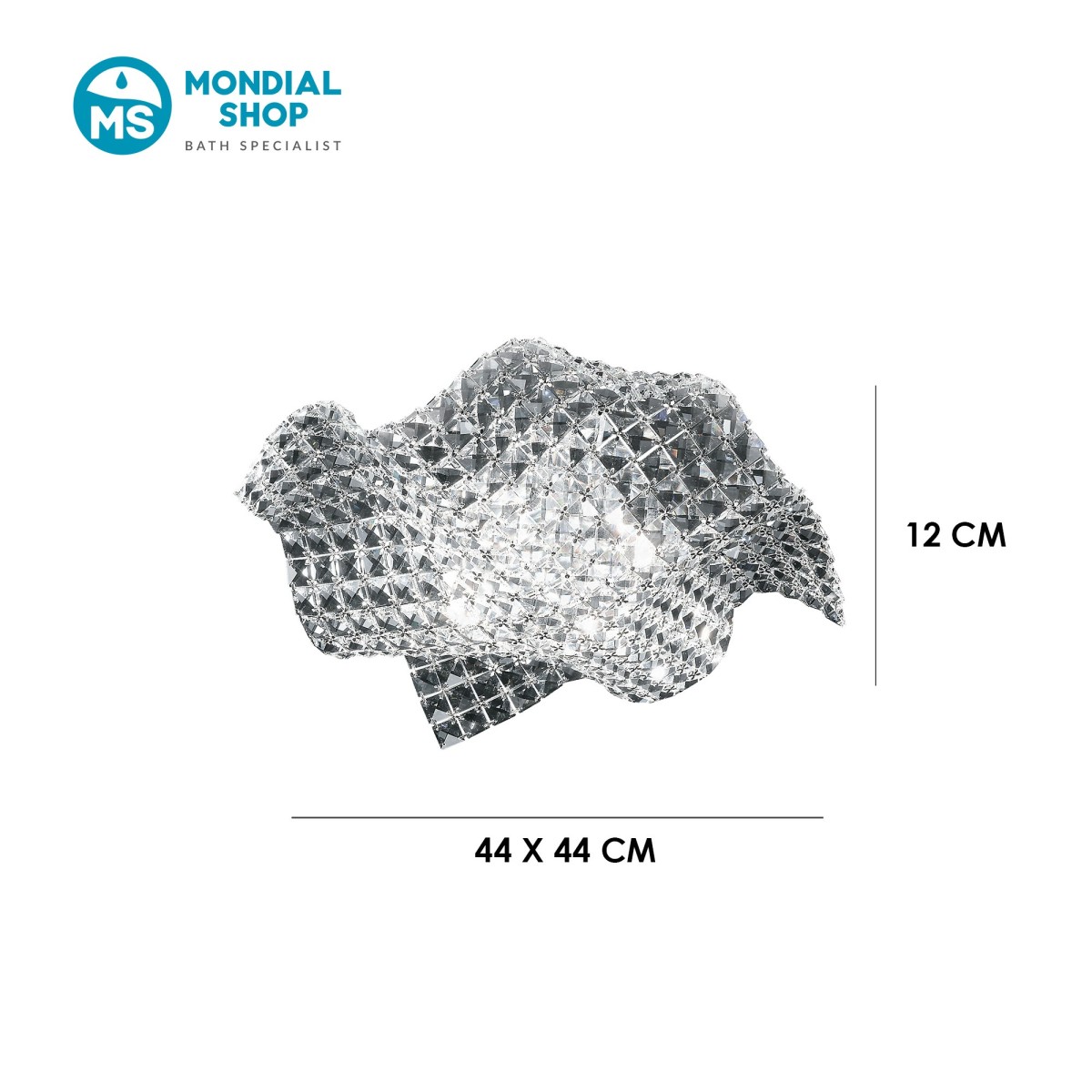 Plafonnier Wave avec 4 cristaux K9 G9 | Mondialshop