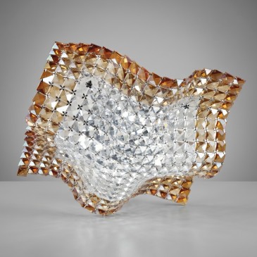 Lampada da Soffitto a onda per interni adatta a camere e living Cristalli K9 Color ambra Luce 4XG9