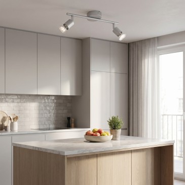 Spotlight LED da Incasso per interni adatta a zone living e cucine argento 3W Luce naturale