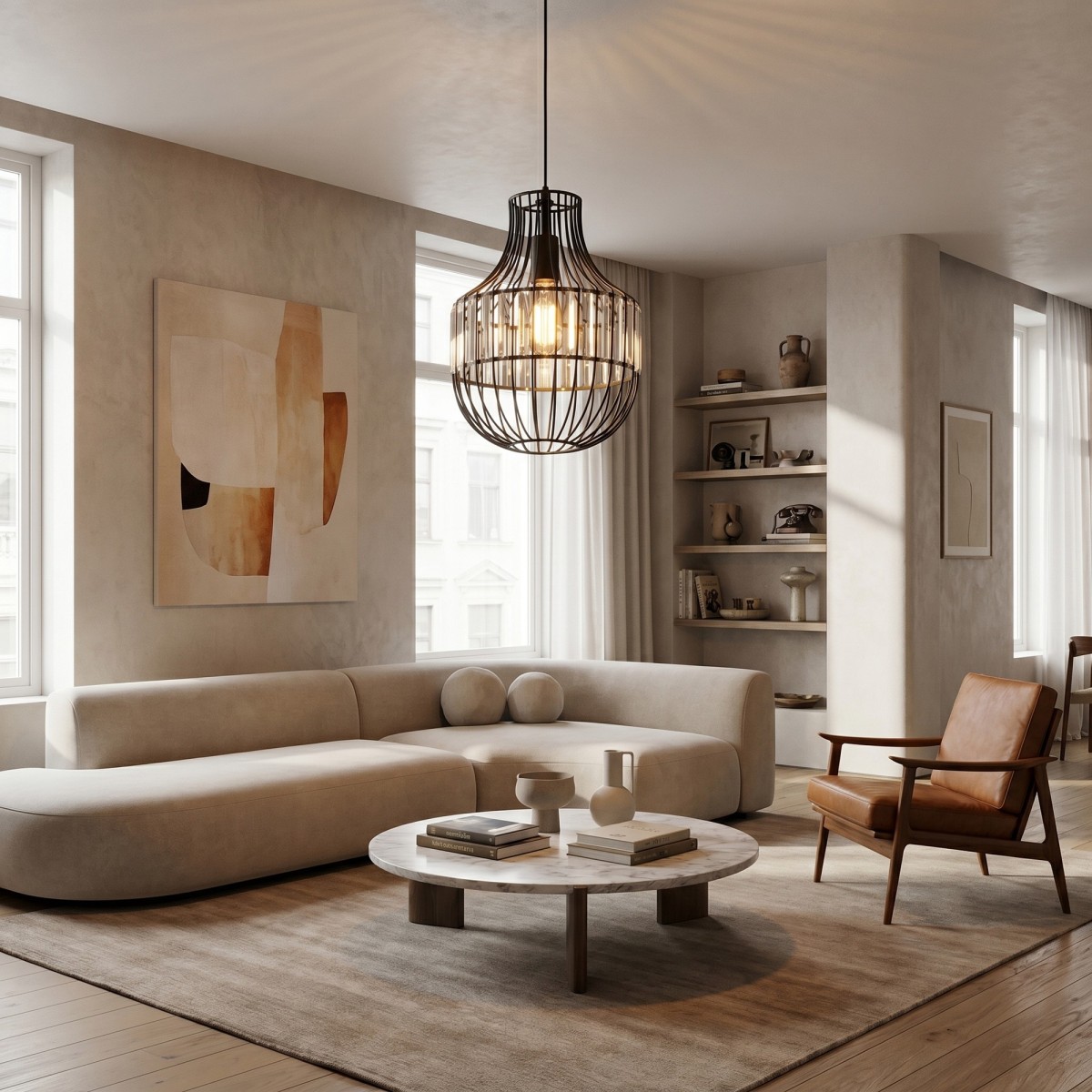 Lustre vintage en métal noir E27 | Mondialshop