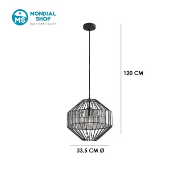 Pendentif cage en métal industriel | Mondialshop