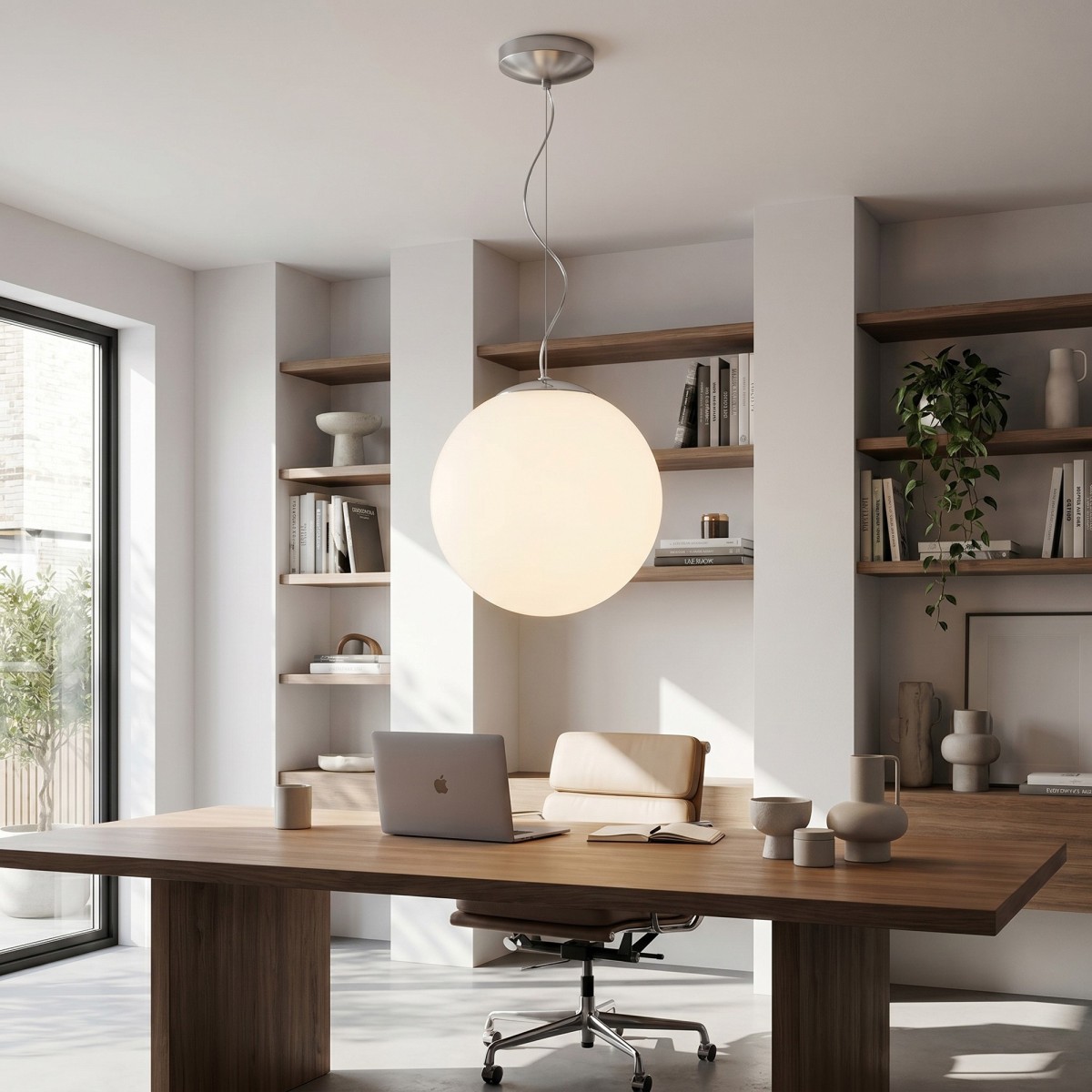 Suspension ronde blanche (E27) | Mondialshop