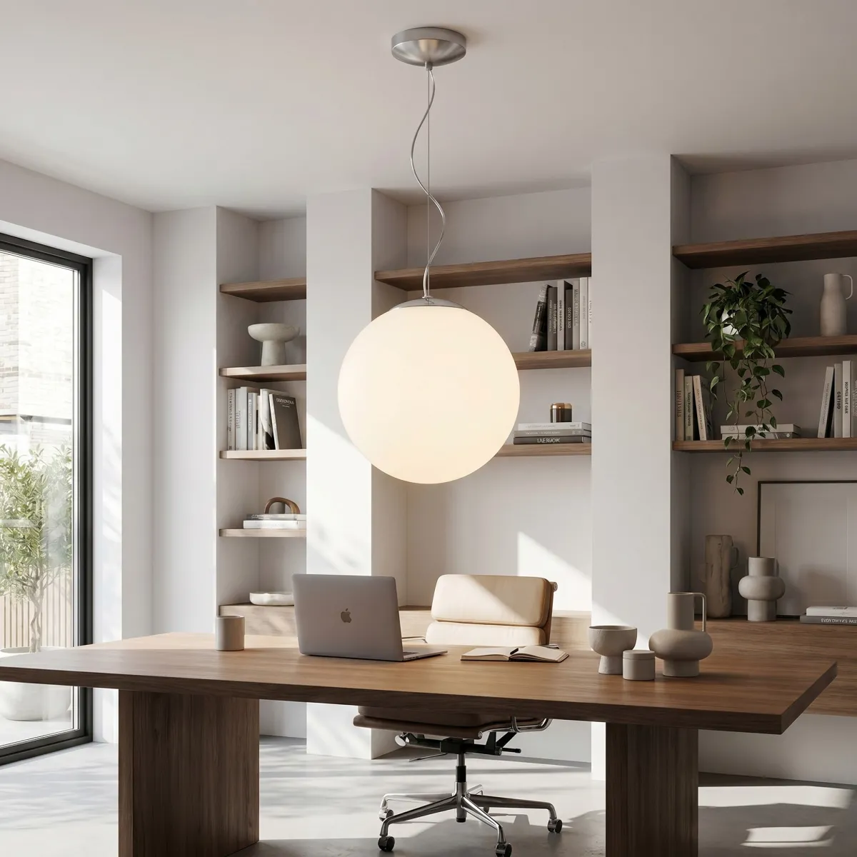 Suspension ronde blanche (E27) | Mondialshop